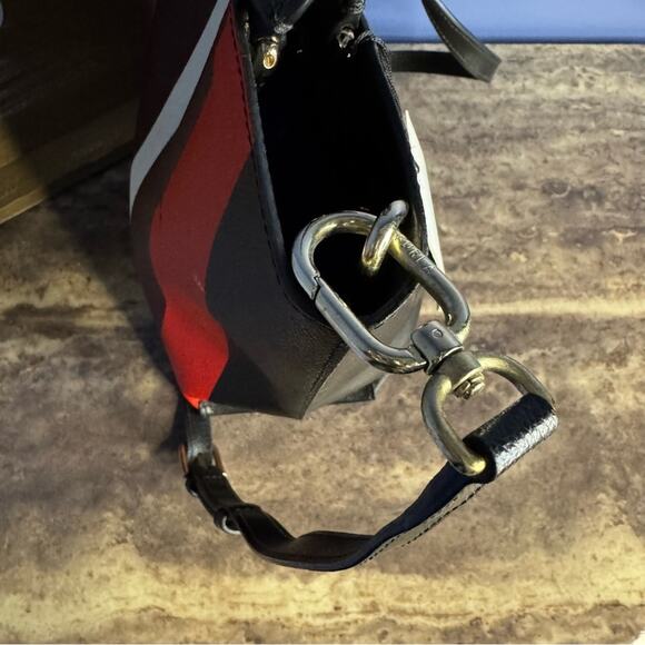 Furla Ribbon Small Bucket Bag - Nero Talco Burgundy - Picture 8 of 16